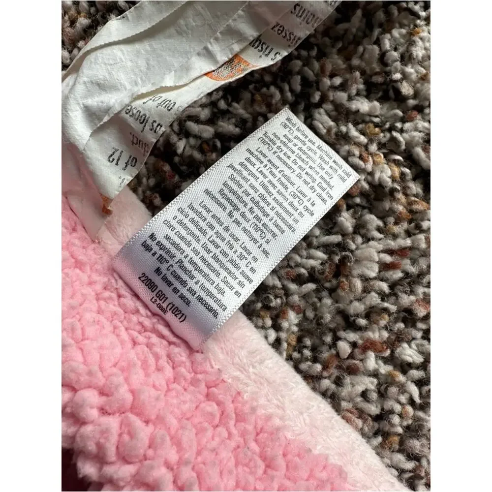 Gerber Baby Blanket with Bunny Applique - Pink Trim